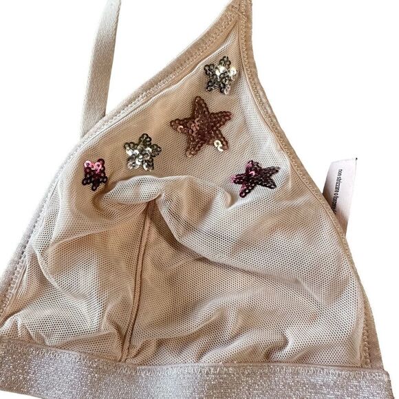 Victoria Secret Sexy Triangle Sequins Bralette Size Large - Picture 2 of 6